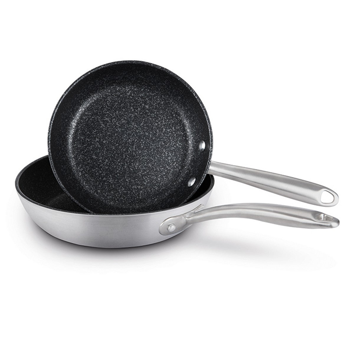 Scratch Guard: Stainless Steel Non-Stick Induction Frying Pans - Twin Pack