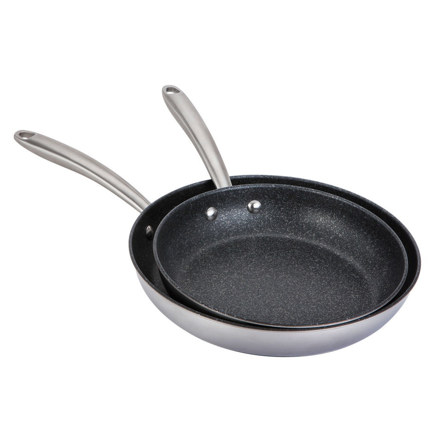 Scratch Guard: Stainless Steel Non-Stick Induction Frying Pans - Twin Pack