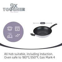 9 X Tougher 30cm Stainless Steel Stir Fry Wok