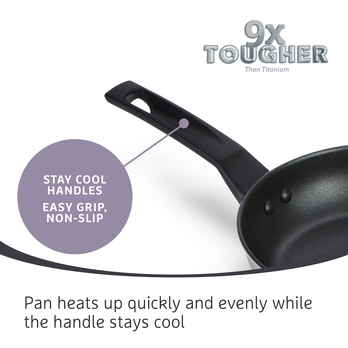 9 X Tougher: Stainless Steel Non-Stick Saucepan Set - Small, Medium & Large