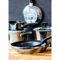 Universal Non-Stick Stainless Steel Saucepan & Frying Pan Set - 5 Piece