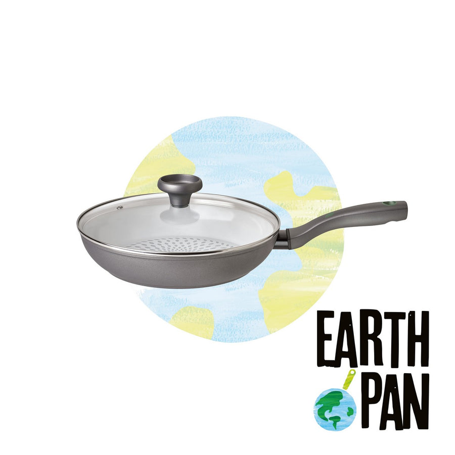 Earth Pan 28cm Ceramic Non-Stick Frying Pan with Lid