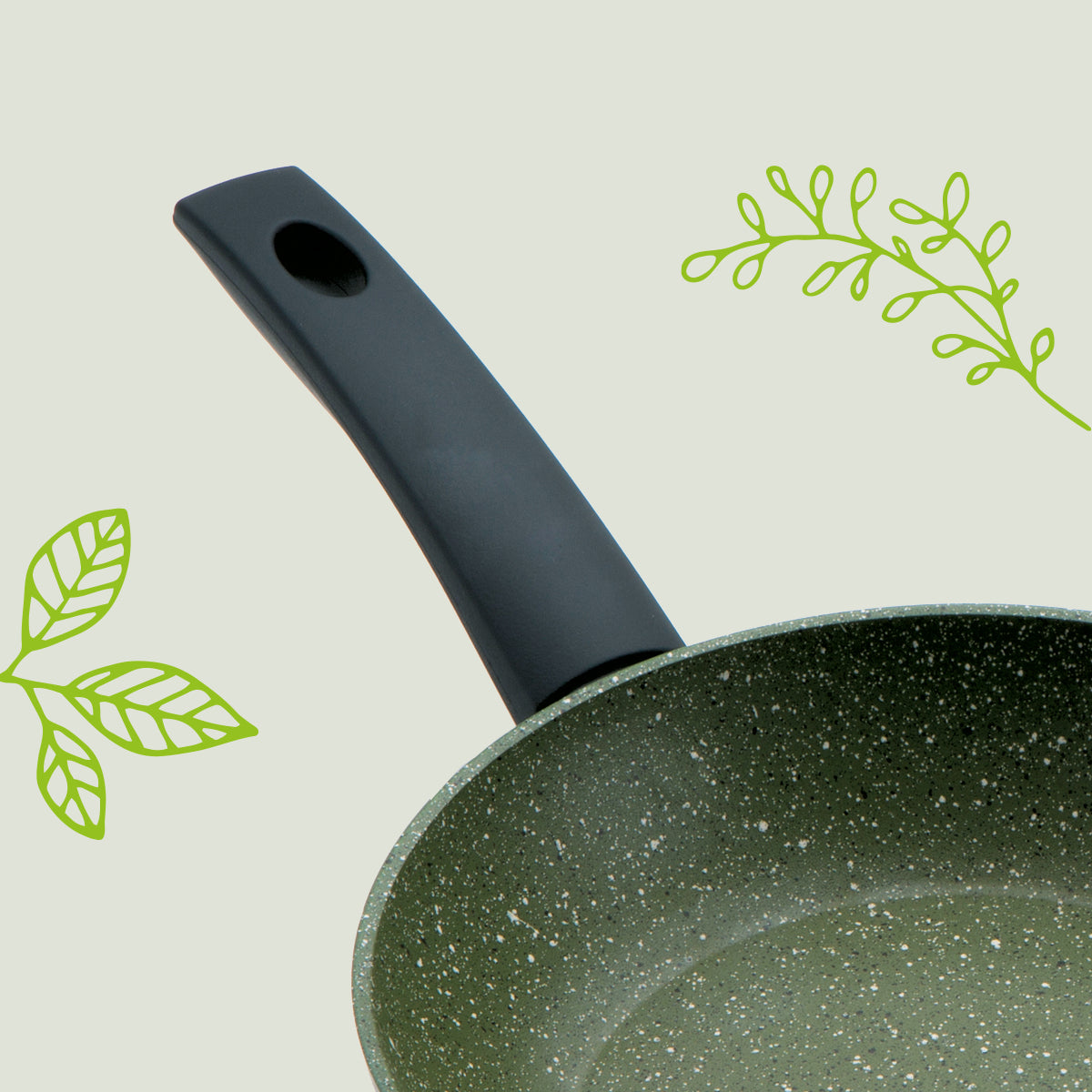 Prestige Eco Stir Fry Pan. Scratch proof, plant based non stick. Mae from recycled materials & is recyclable.