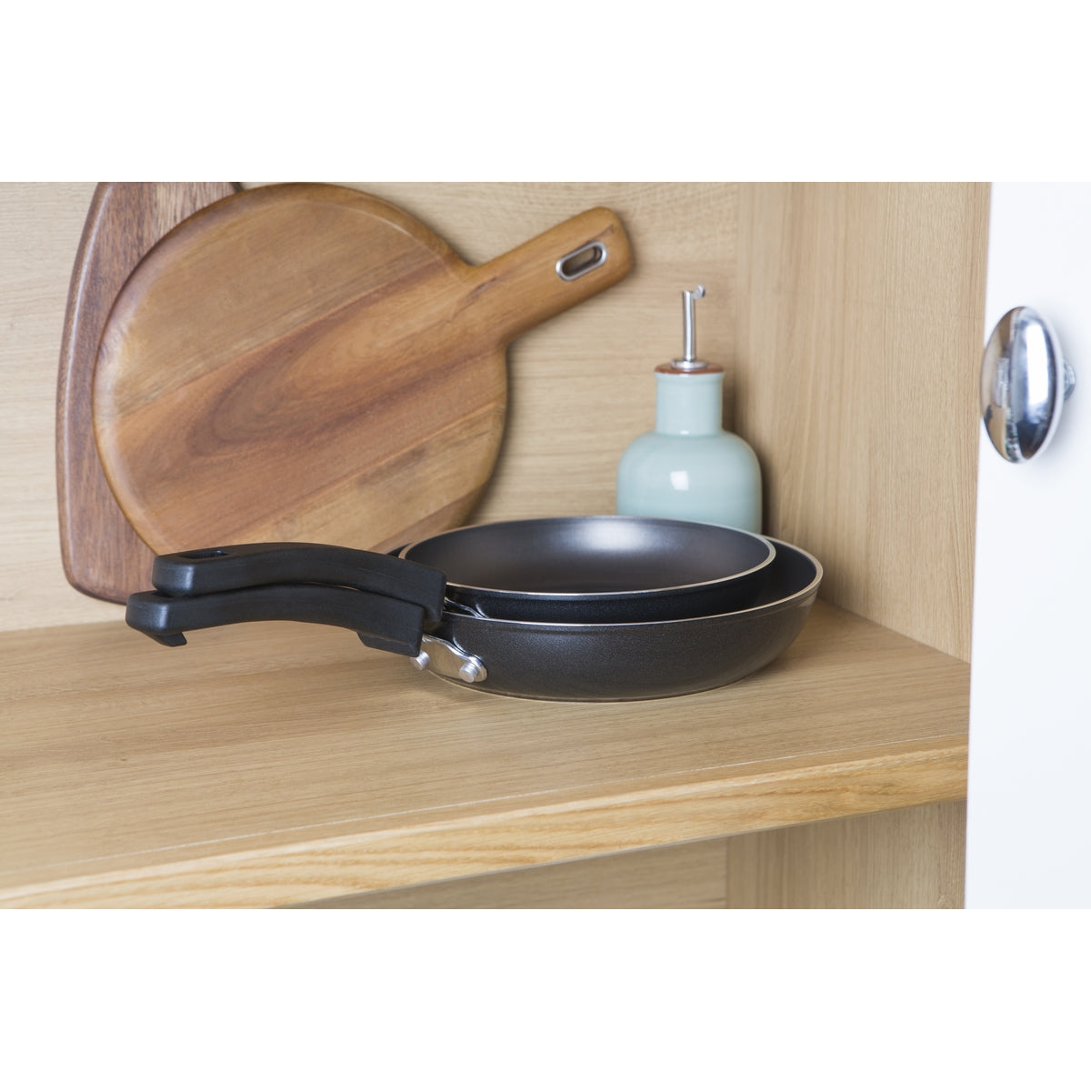 Neat Nests from Prestige. A non stick nesting cookware frying pan duo set that saves you cupboard space in your kitchen