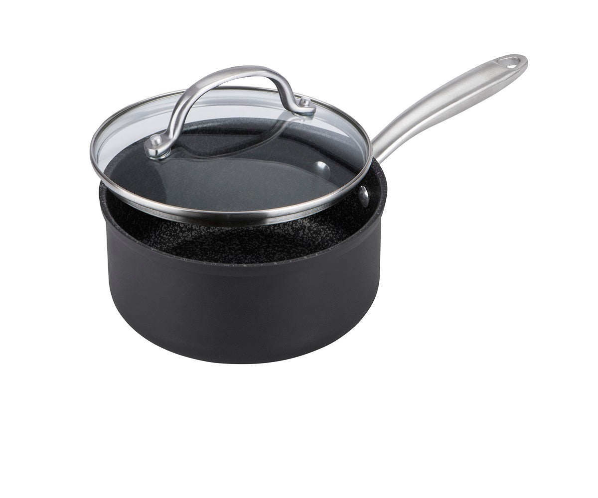 Scratch Guard ceramic pan exterior in matte black is combined with triple layer non stick interior for fuss free cooking & easy cleaning. Dishwasher & induction safe.