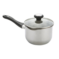 Cook & Strain: Stainless Steel Frying Pan & Saucepans with Straining Lids - 4 Piece