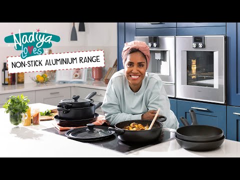 Nadiya Hussain Stackable Non-Stick Frying Pan Set & Multi-Size Lid